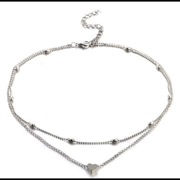 Silver heart choker - Picture 3 of 3